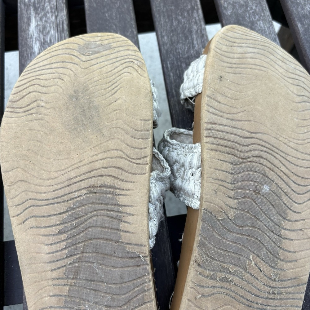 Reef Women 9 Tan Slide Sandal Boho Beach Cushion Vista FAIR Condition - Picture 15 of 16